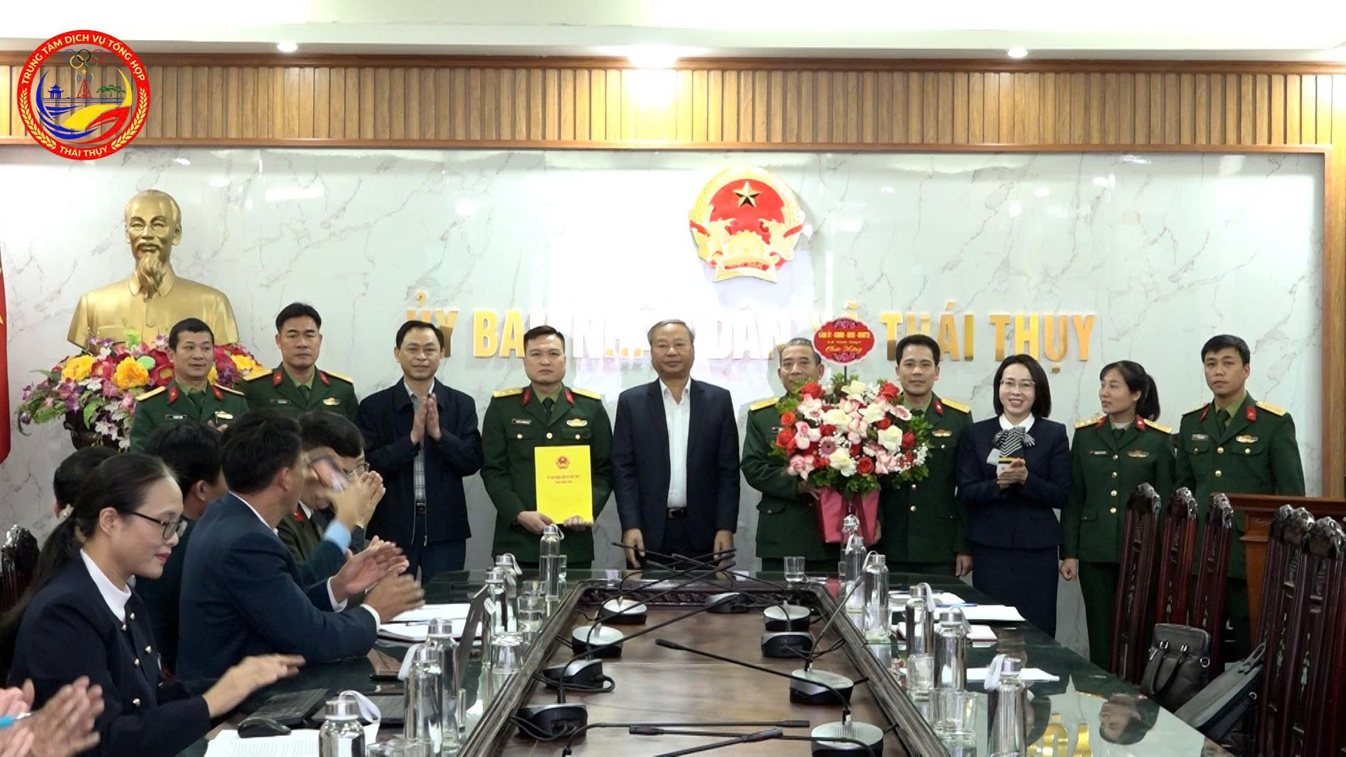 Xã Thái Thụy công bố các Quyết định về công tác cán bộ Ban Chỉ huy Quân sự