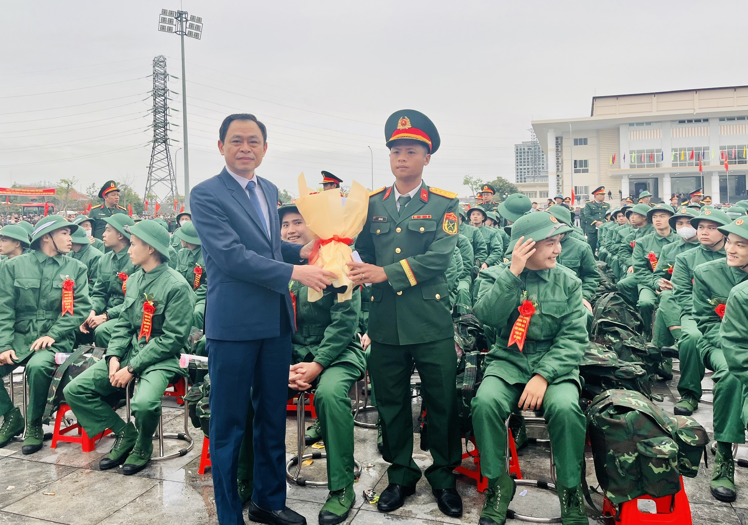 BAN CHỈ HUY PHÒNG THỦ KHU VỰC 3 – TRÀ LÝ TỔ CHỨC LỄ GIAO NHẬN QUÂN NĂM 2026 TẠI ĐIỂM GIAO NHẬN QUÂN SỐ 08 - XÃ THÁI THỤY