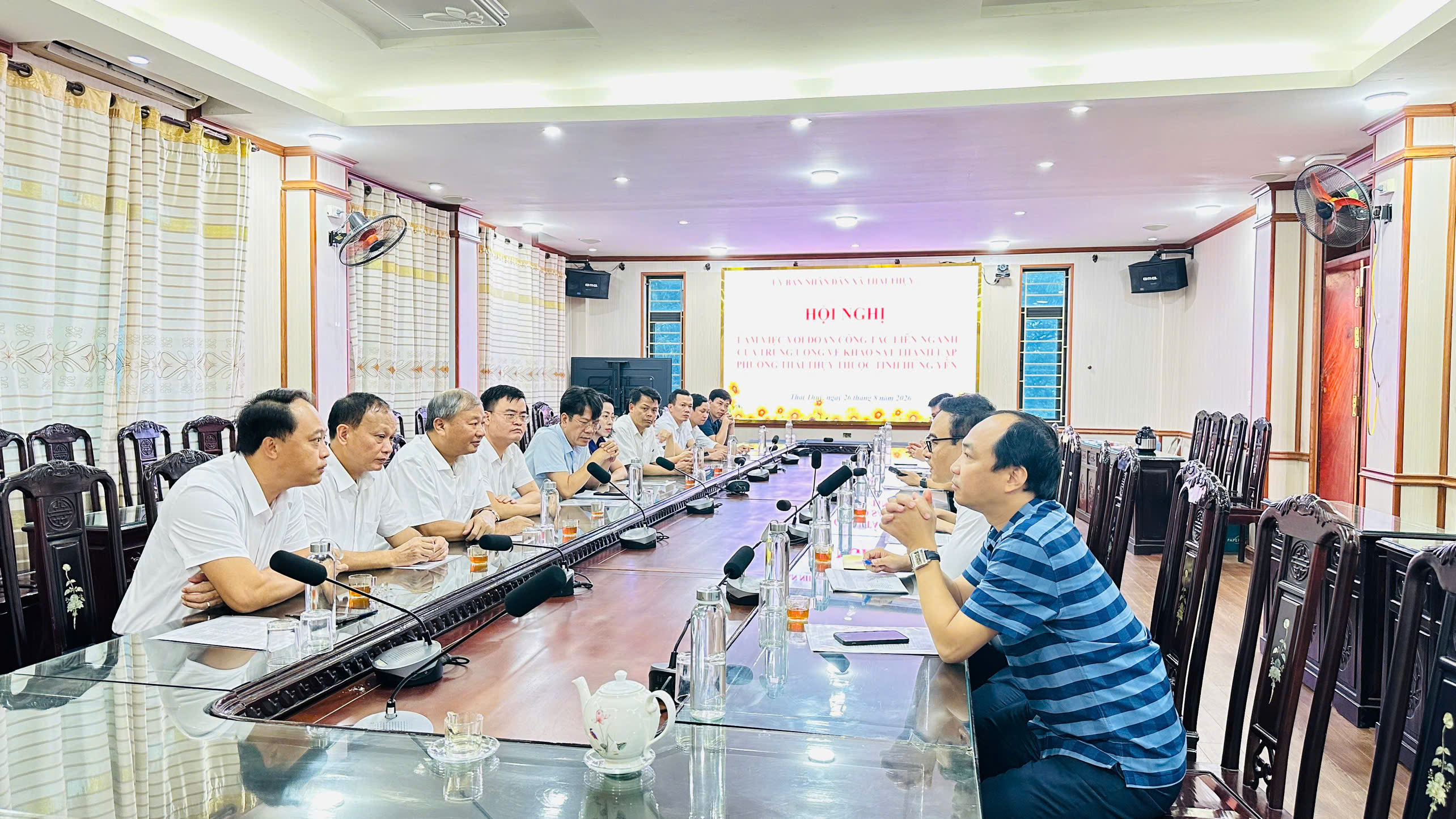 Đoàn công tác liên ngành số 3 của Trung ương khảo sát thực tế tại xã Thái Thụy về dự kiến thành lập phường