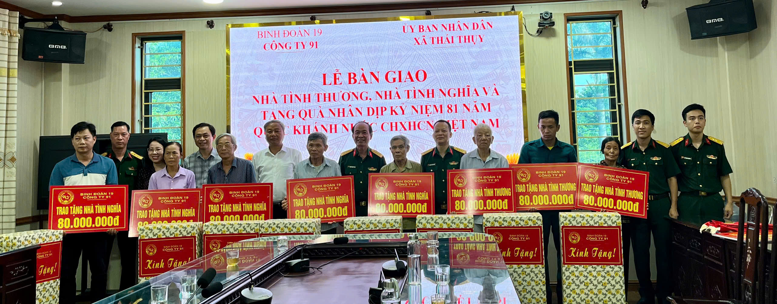 Công ty 91, Binh đoàn 19 hỗ trợ kinh phí xây mới nhà ở cho gia đình người có công, hoàn cảnh khó khăn tại xã Thái Thụy