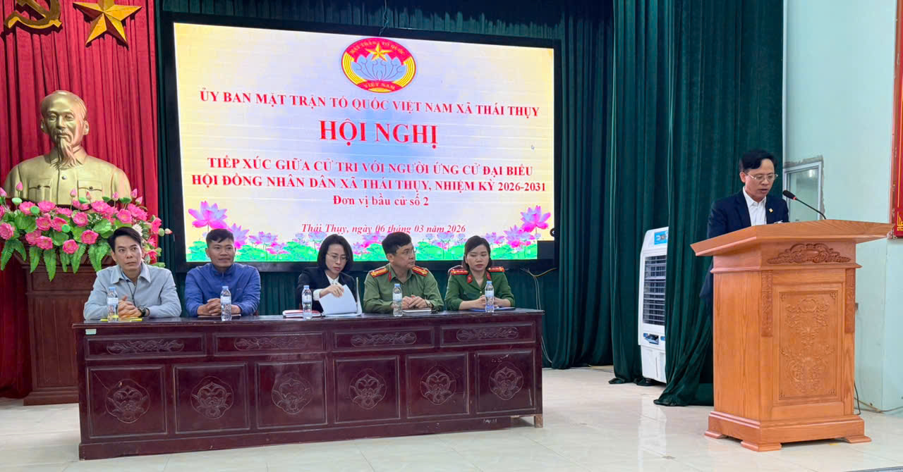 Hội nghị tiếp xúc cử tri, vận động bầu cử đối với những người ứng cử đại biểu HĐND xã Thái Thụy khóa II, nhiệm kỳ 2026-2031, tại đơn vị bầu cử số 02