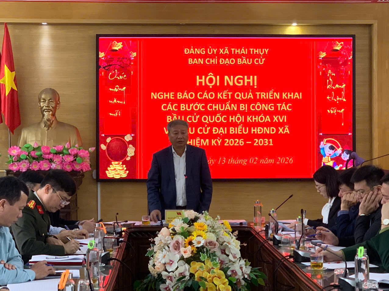 Xã Thái Thụy tổ chức hội nghị nghe báo cáo kết quả triển khai các bước chuẩn bị công tác bầu cử Quốc hội khóa XVI và bầu cử đại biểu HĐND xã nhiệm kỳ 2026-2031